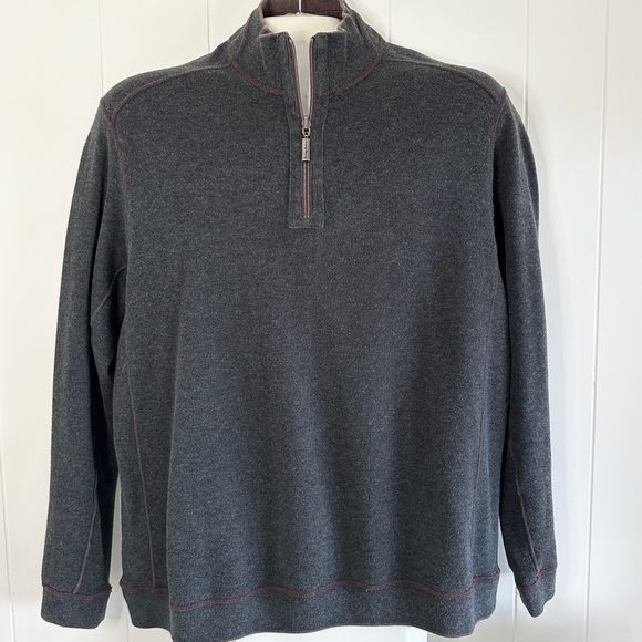 Tommy Bahama Flip Coast Reversible Quarter Zip Pullover Sweater Large - Picture 4 of 14